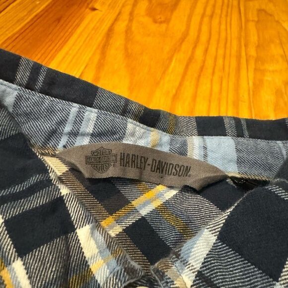 Harley-Davidson Mens Skull Lightning Slim Fit Plaid Woven Shirt 96237-18VM SZ XL - Picture 3 of 12